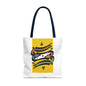 Durable Tote Bags with Persian Calligraphy Design - 3 Sizes, Multiple Handle Colors, Polyester Fabric