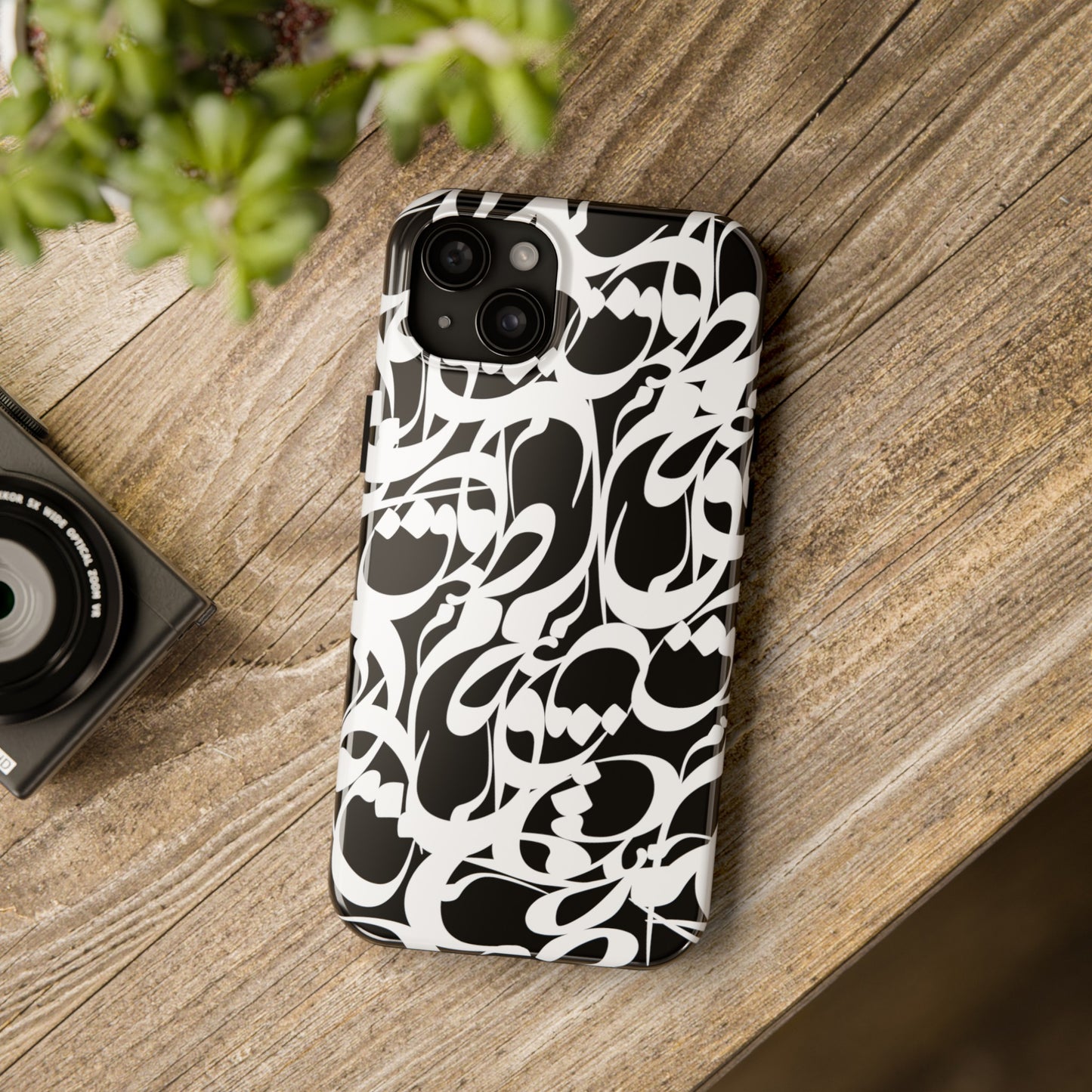 iPhone/Galaxy - Tough Phone Case with Persian Calligraphy Design - Impact Resistant, TPU Lining, Polycarbonate Shell, Glossy Finish