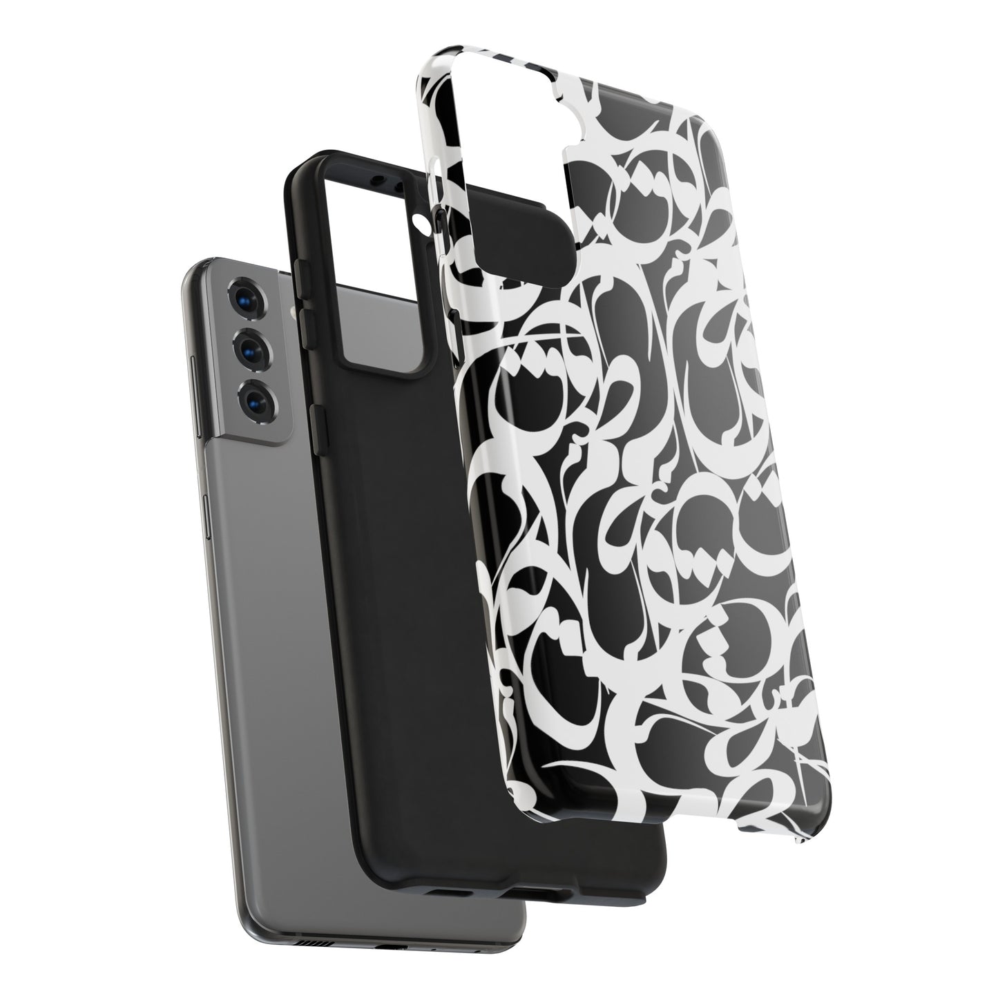 iPhone/Galaxy - Tough Phone Case with Persian Calligraphy Design - Impact Resistant, TPU Lining, Polycarbonate Shell, Glossy Finish