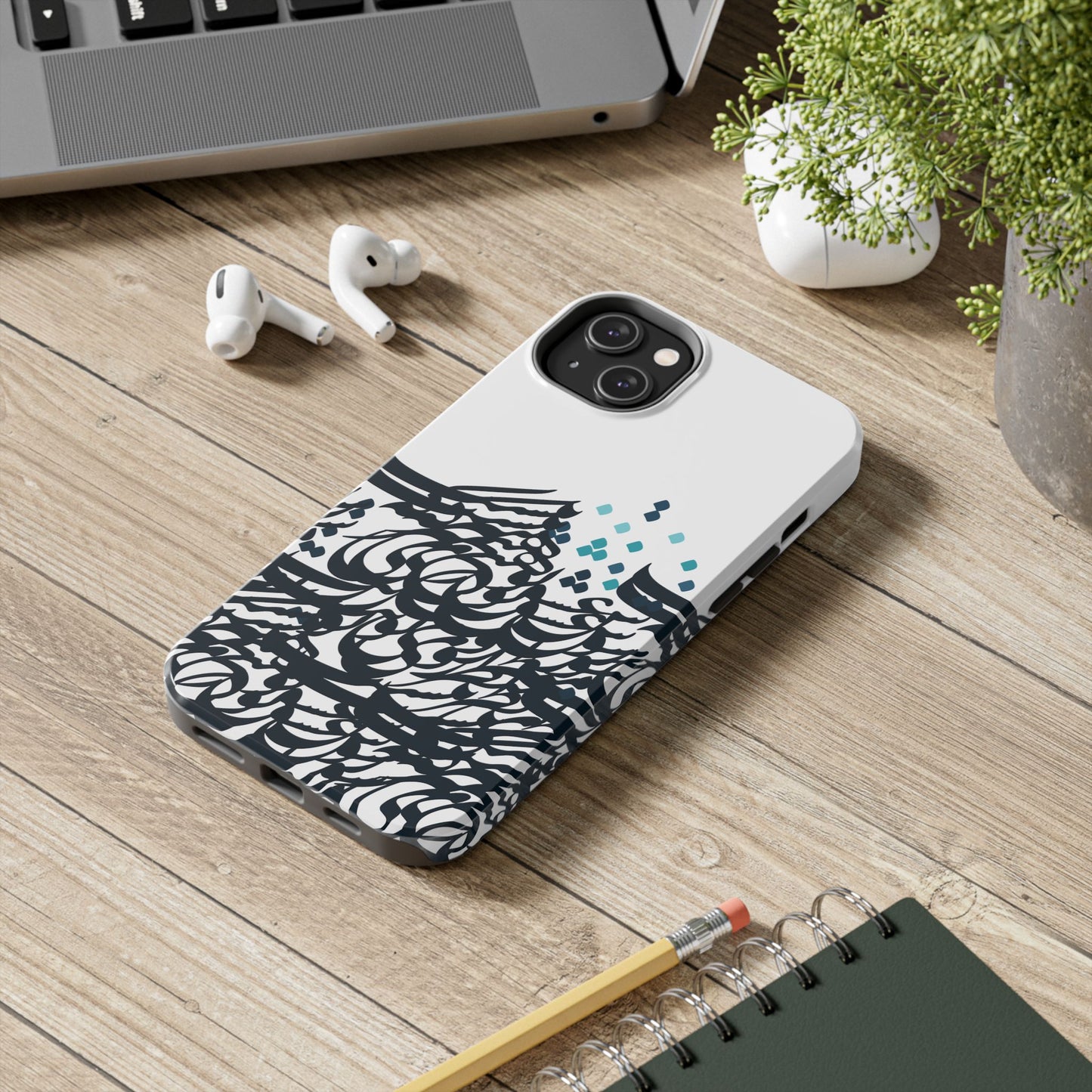 iPhone/Galaxy - Tough Phone Case with Persian Calligraphy Design - Impact Resistant, TPU Lining, Polycarbonate Shell, Glossy Finish