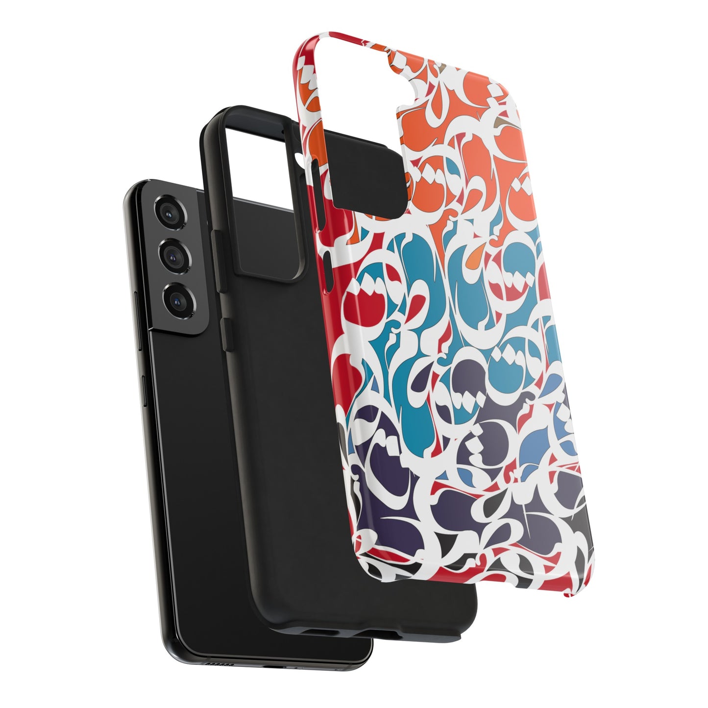 iPhone/Galaxy Tough Phone Case with Persian Calligraphy Design - Impact Resistant, TPU Lining, Polycarbonate Shell, Glossy Finish