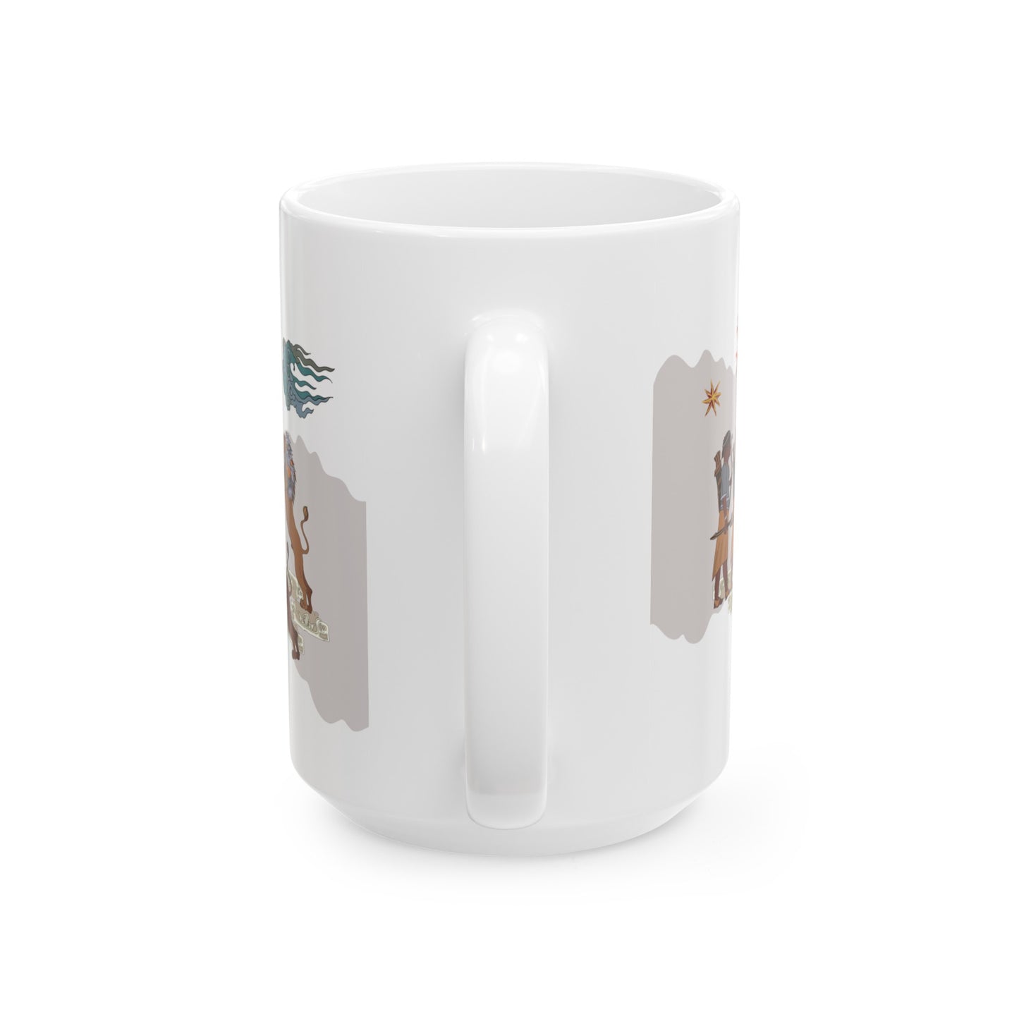 Durable Ceramic Coffee Mug with Persian Design - Vivid Print, BPA & Lead-Free, Microwave & Dishwasher Safe