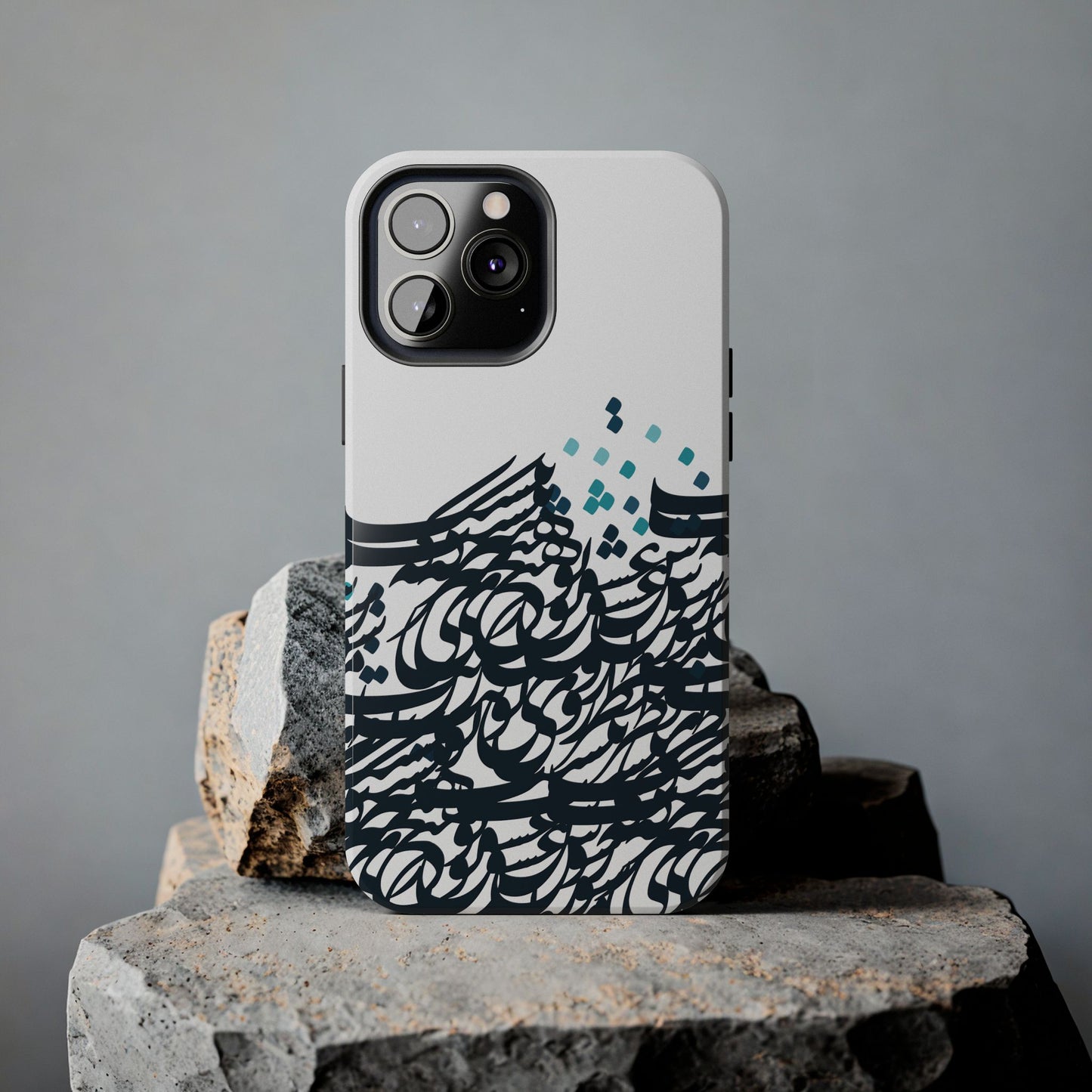 iPhone/Galaxy - Tough Phone Case with Persian Calligraphy Design - Impact Resistant, TPU Lining, Polycarbonate Shell, Glossy Finish