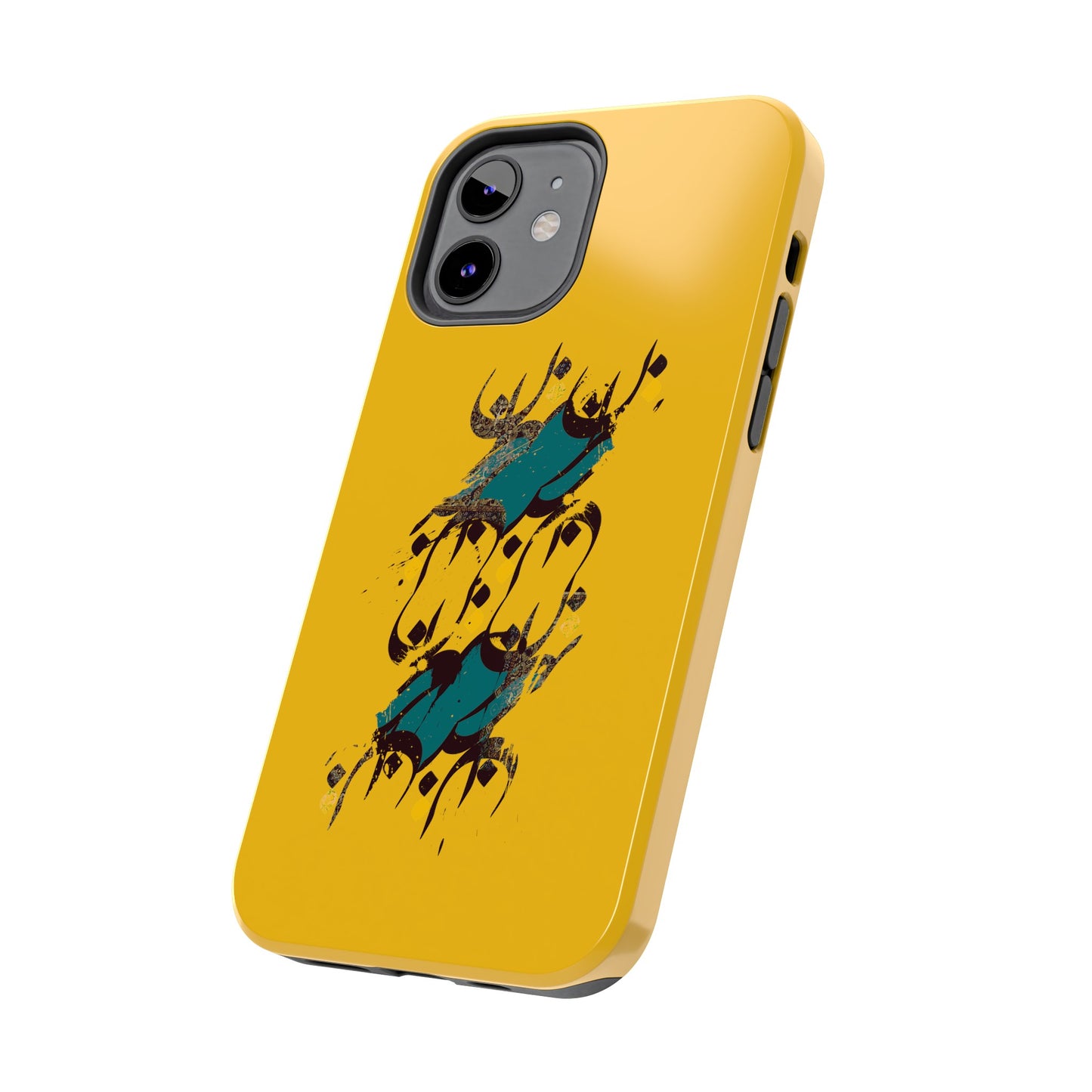 iPhone/Galaxy - Tough Phone Case with Persian Calligraphy Design - Impact Resistant, TPU Lining, Polycarbonate Shell, Glossy Finish