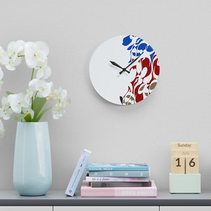 Durable Acrylic Wall Clock with Persian Calligraphy Design - Round & Square, Two Sizes, Easy Hanging Keyhole Slot