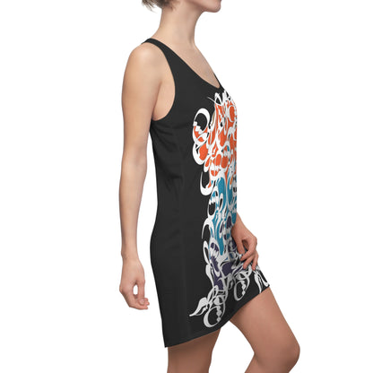 Women's Racerback Dress with Persian Calligraphy Design - Polyester, Lightweight, Sporty Fit