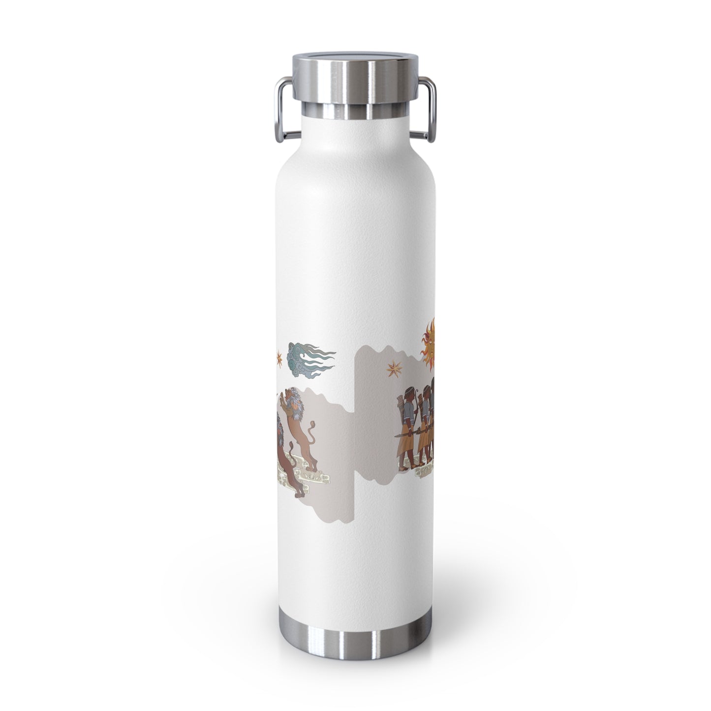 22oz Vacuum Insulated Stainless Steel Bottle with Persian Calligraphy Design - Double Wall, BPA Free, Spill-Proof, Scratch & Fade Resistant