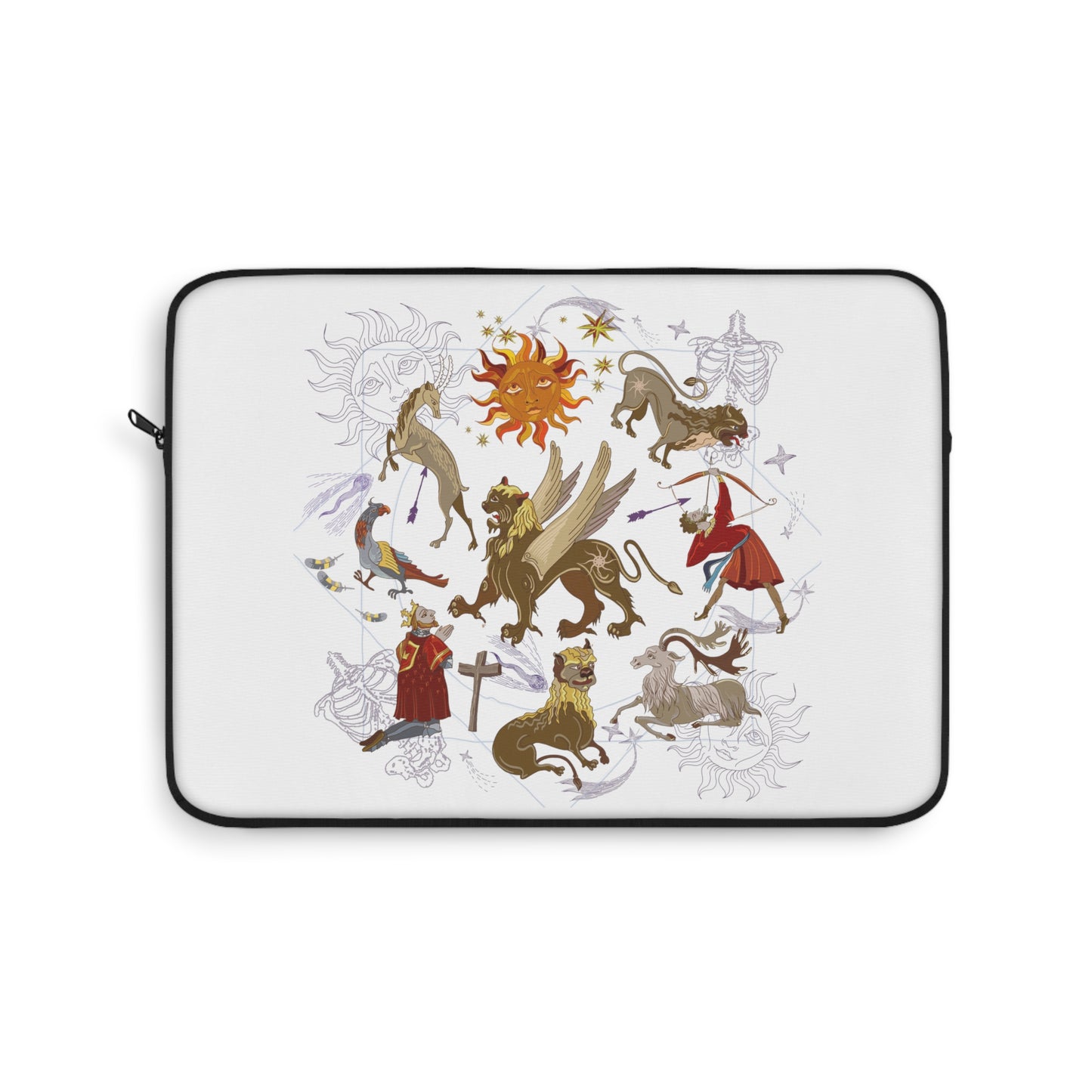 Stylish Laptop Sleeve - 100% Polyester with Persian Calligraphy Design, Plush Fleece Interior, Available in 3 Sizes