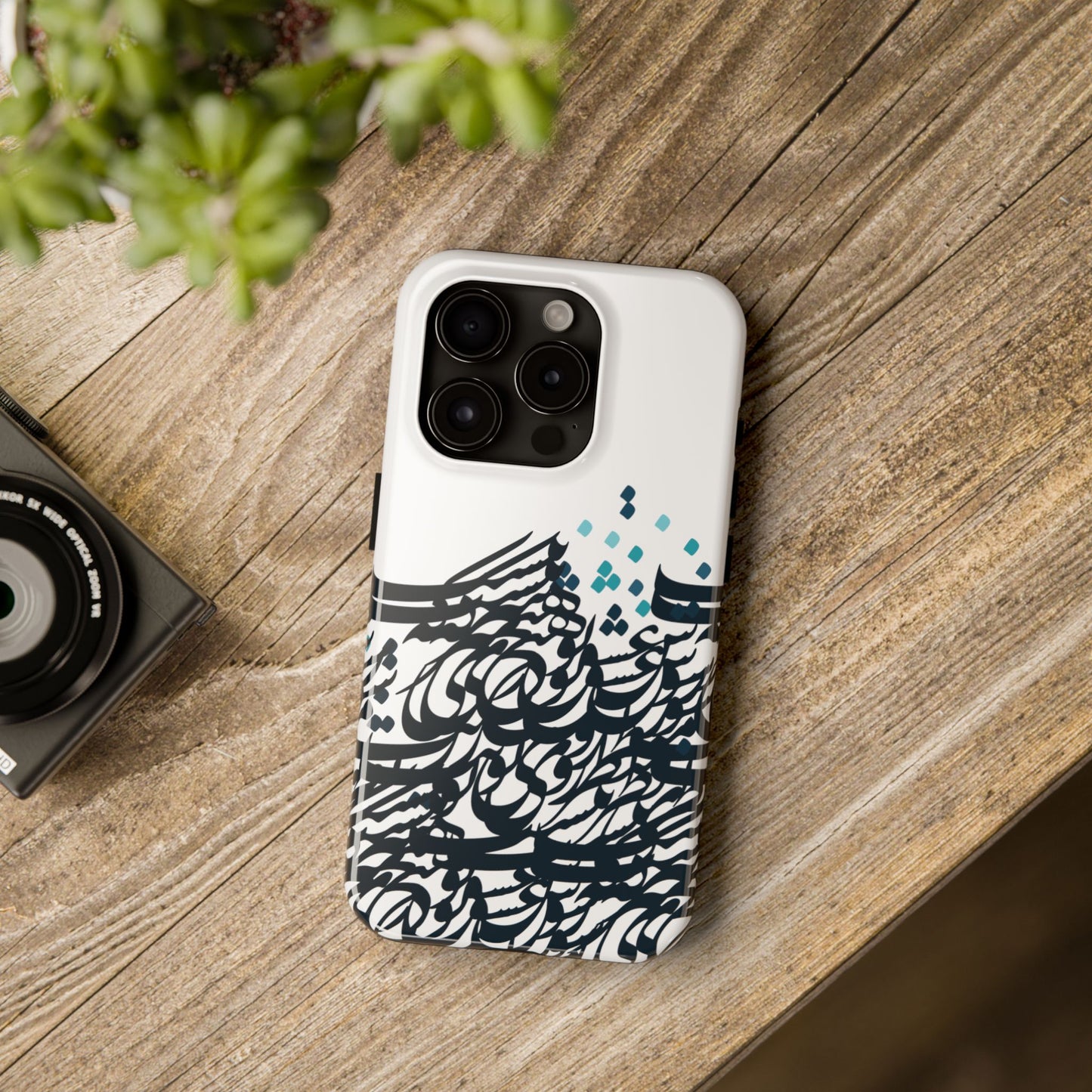 iPhone/Galaxy - Tough Phone Case with Persian Calligraphy Design - Impact Resistant, TPU Lining, Polycarbonate Shell, Glossy Finish