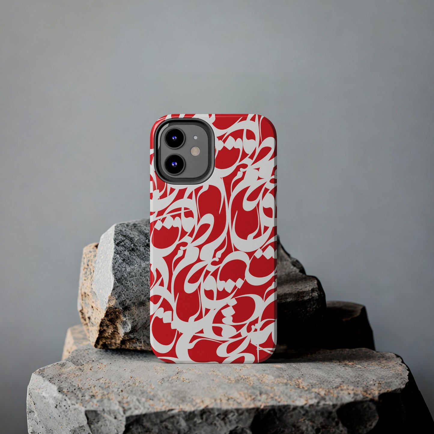 iPhone/Galaxy - Tough Phone Case with Persian Calligraphy Design - Impact Resistant, TPU Lining, Polycarbonate Shell, Glossy Finish