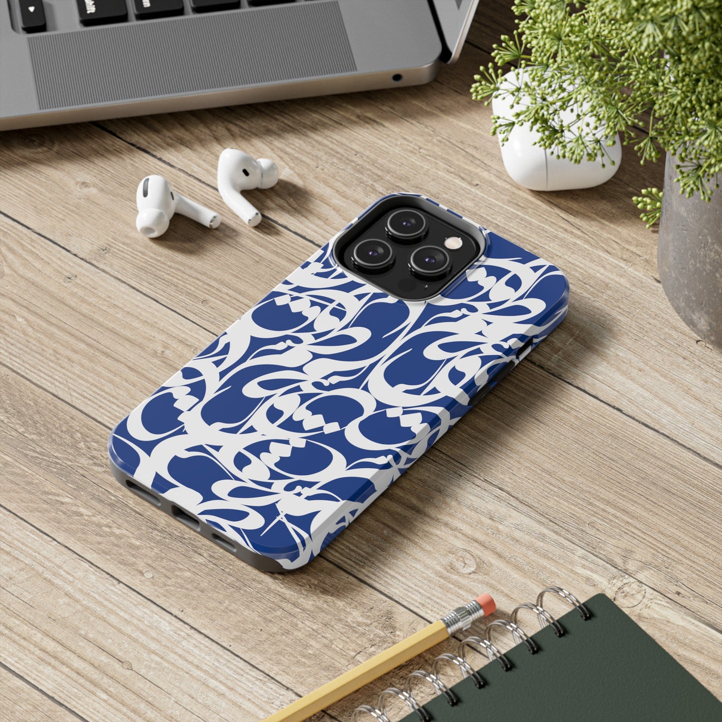 iPhone/Galaxy - Tough Phone Case with Persian Calligraphy Design - Impact Resistant, TPU Lining, Polycarbonate Shell, Glossy Finish