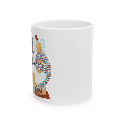 Durable Ceramic Coffee Mug with Persian Design - Vivid Print, BPA & Lead-Free, Microwave & Dishwasher Safe