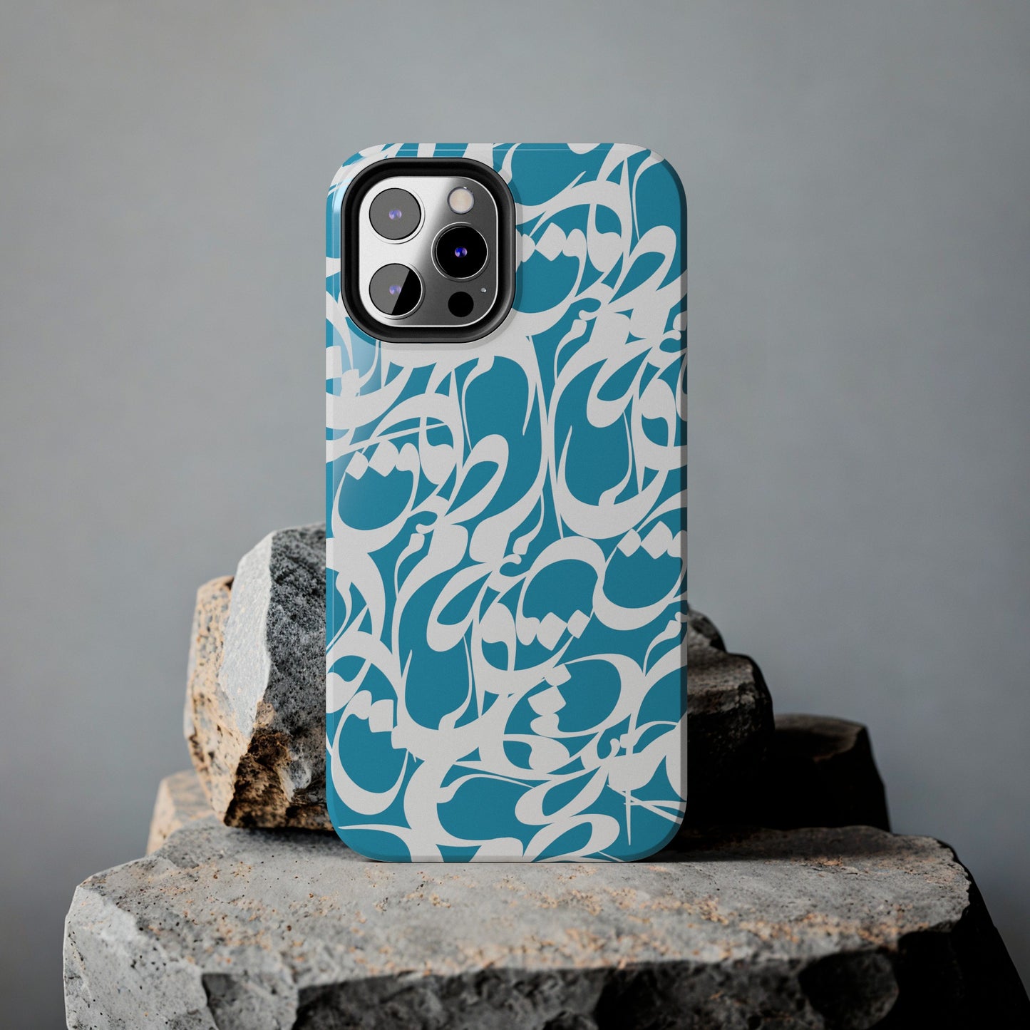 iPhone/Galaxy - Tough Phone Case with Persian Calligraphy Design - Impact Resistant, TPU Lining, Polycarbonate Shell, Glossy Finish