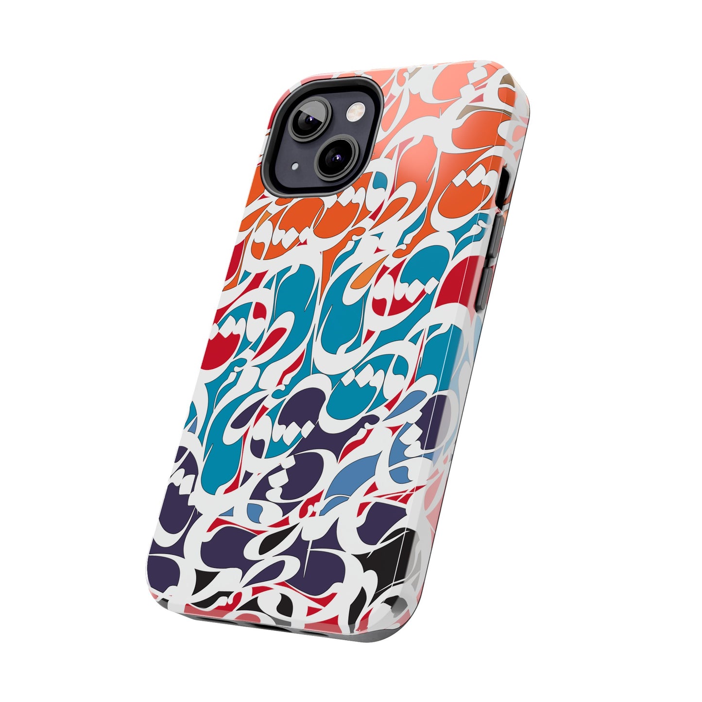 iPhone/Galaxy Tough Phone Case with Persian Calligraphy Design - Impact Resistant, TPU Lining, Polycarbonate Shell, Glossy Finish