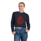 Women's Cropped Sweatshirt with Persian Design - Breathable Fleece, Relaxed Fit, Drop-Shoulder Seam