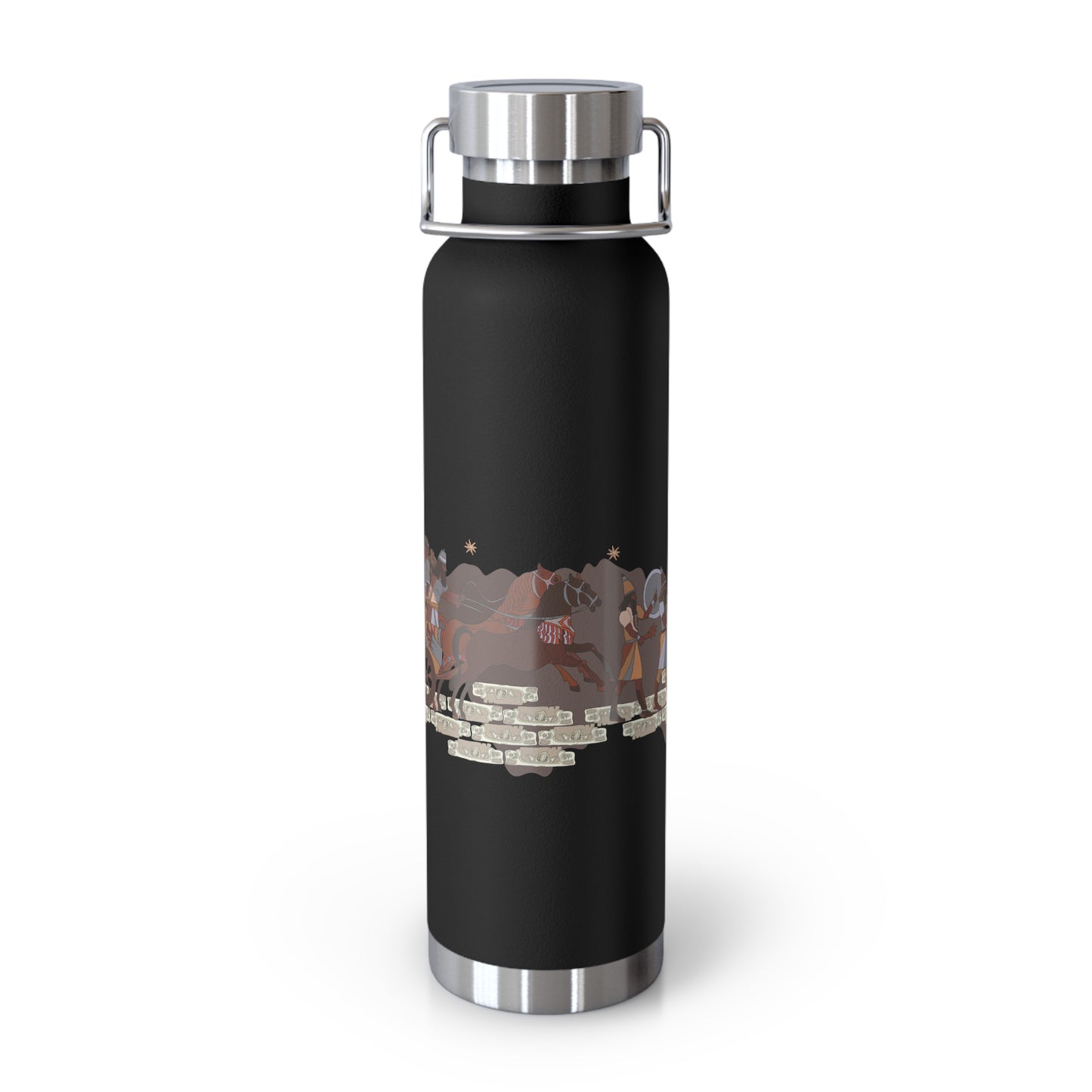 22oz Vacuum Insulated Stainless Steel Bottle with Persian Calligraphy Design - Double Wall, BPA Free, Spill-Proof, Scratch & Fade Resistant