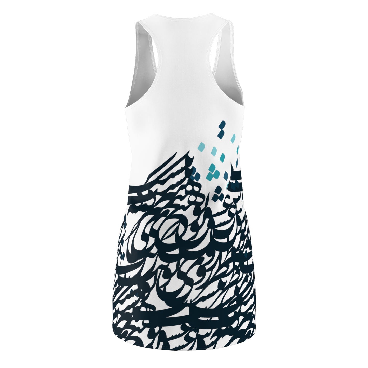 Women's Racerback Dress with Persian Calligraphy Design - Polyester, Lightweight, Sporty Fit