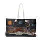 Oversized Weekender Tote Bag with Persian Design - Durable 100% Spun Polyester, Thick Rope Handles, Spacious Design