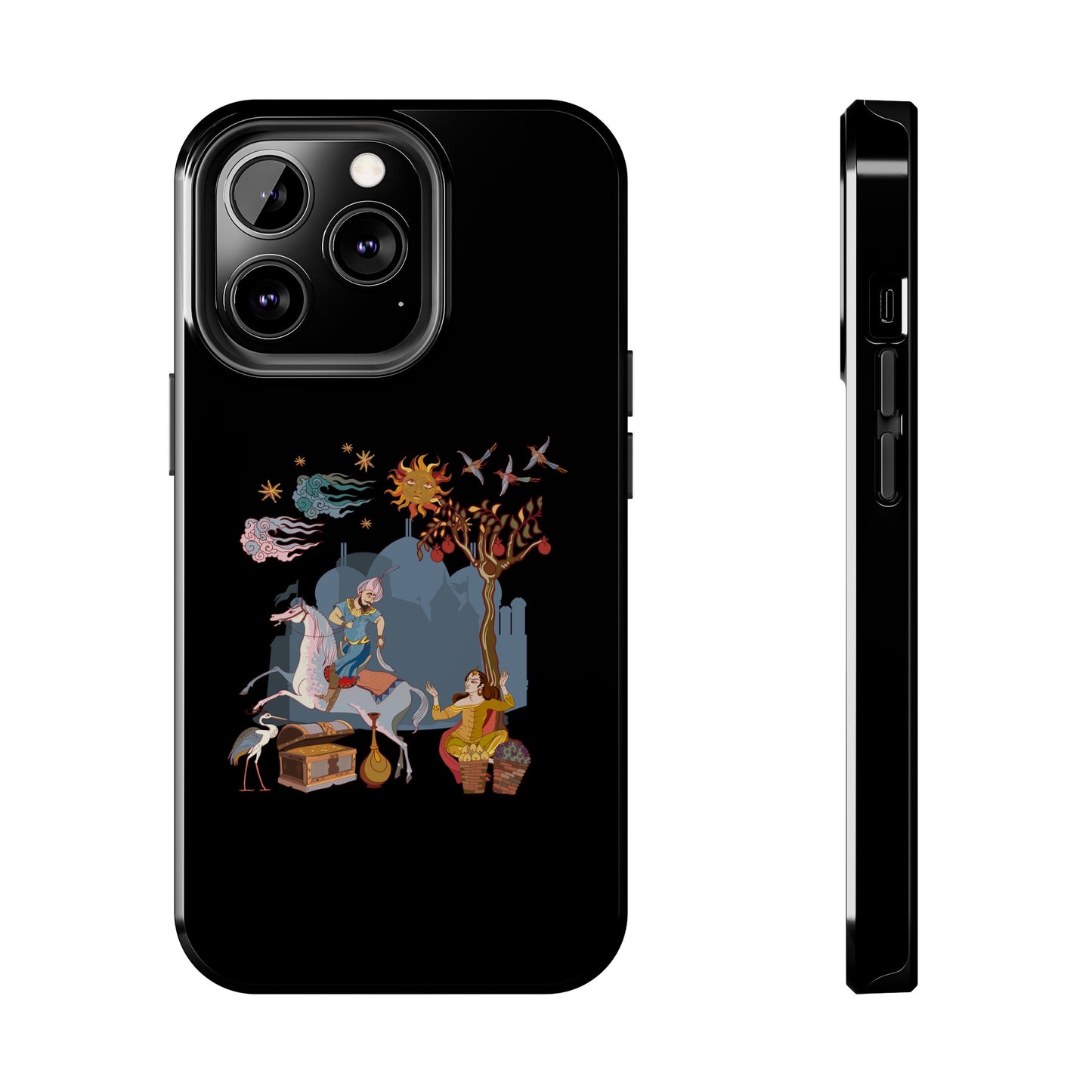 iPhone/Galaxy - Tough Phone Case with Persian Calligraphy Design  - Impact Resistant, TPU Lining, Polycarbonate Shell, Glossy Finish