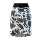 Women's Pencil Skirt with Persian Calligraphy Design - Polyester-Spandex Blend, Four-Way Stretch, Elastic Waistband