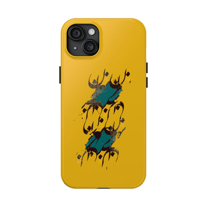 iPhone/Galaxy - Tough Phone Case with Persian Calligraphy Design - Impact Resistant, TPU Lining, Polycarbonate Shell, Glossy Finish