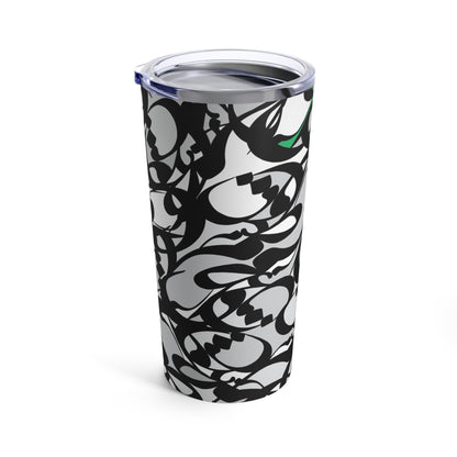 Durable 20oz Stainless Steel Tumbler with Persian Calligraphy Design - Vacuum Insulated, Dishwasher Safe, Glossy Finish