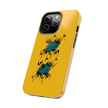 iPhone/Galaxy - Tough Phone Case with Persian Calligraphy Design - Impact Resistant, TPU Lining, Polycarbonate Shell, Glossy Finish