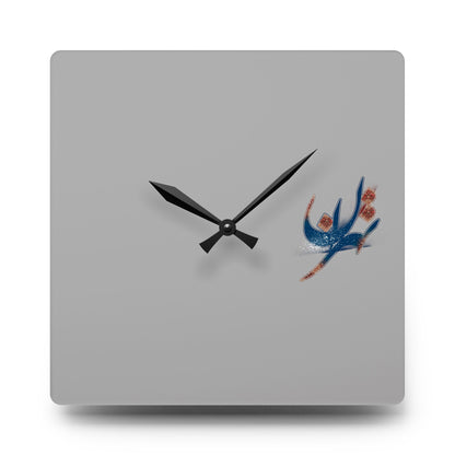 Durable Acrylic Wall Clock with Persian Calligraphy Design - Round & Square, Two Sizes, Easy Hanging Keyhole Slot