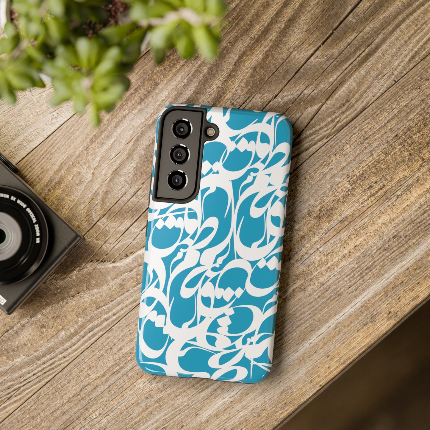 iPhone/Galaxy - Tough Phone Case with Persian Calligraphy Design - Impact Resistant, TPU Lining, Polycarbonate Shell, Glossy Finish