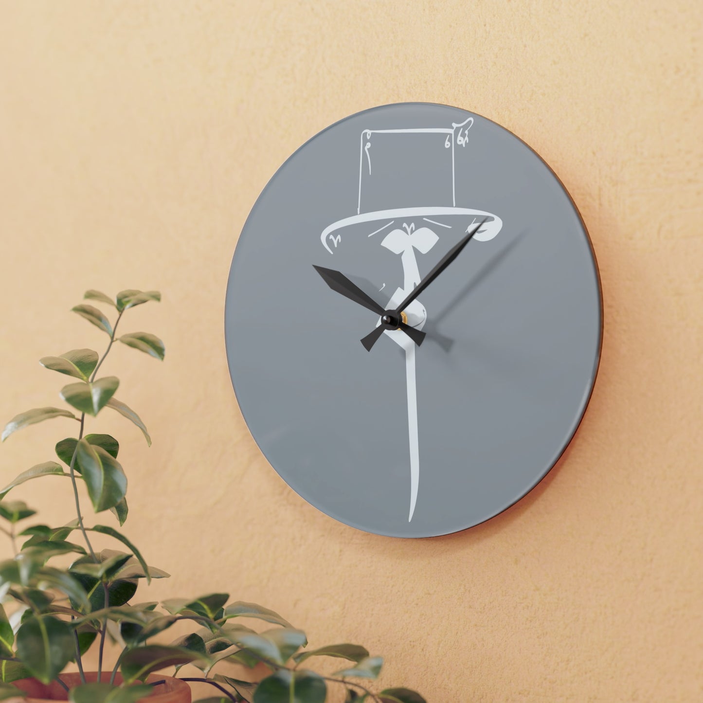 Durable Acrylic Wall Clock with Persian Calligraphy Design - Round & Square, Two Sizes, Easy Hanging Keyhole Slot