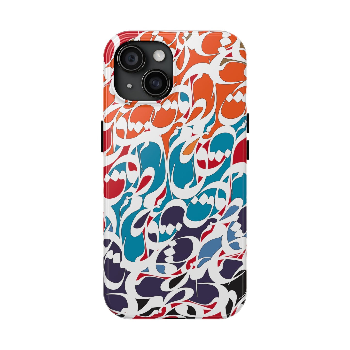 iPhone/Galaxy Tough Phone Case with Persian Calligraphy Design - Impact Resistant, TPU Lining, Polycarbonate Shell, Glossy Finish