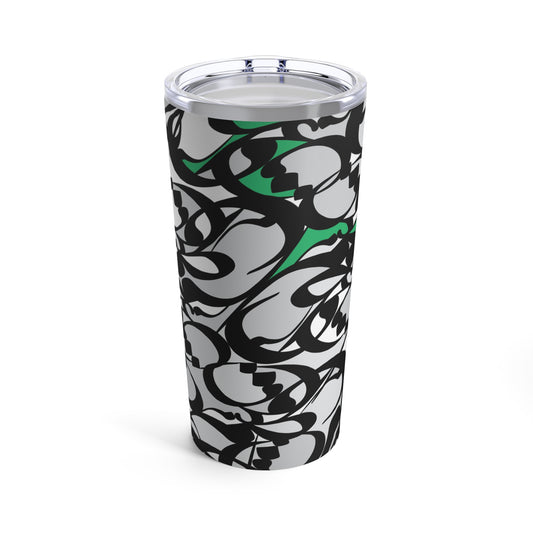 Durable 20oz Stainless Steel Tumbler with Persian Calligraphy Design - Vacuum Insulated, Dishwasher Safe, Glossy Finish