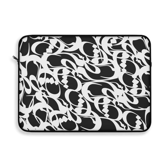 Stylish Laptop Sleeve - 100% Polyester with Persian Calligraphy Design, Plush Fleece Interior, Available in 3 Sizes