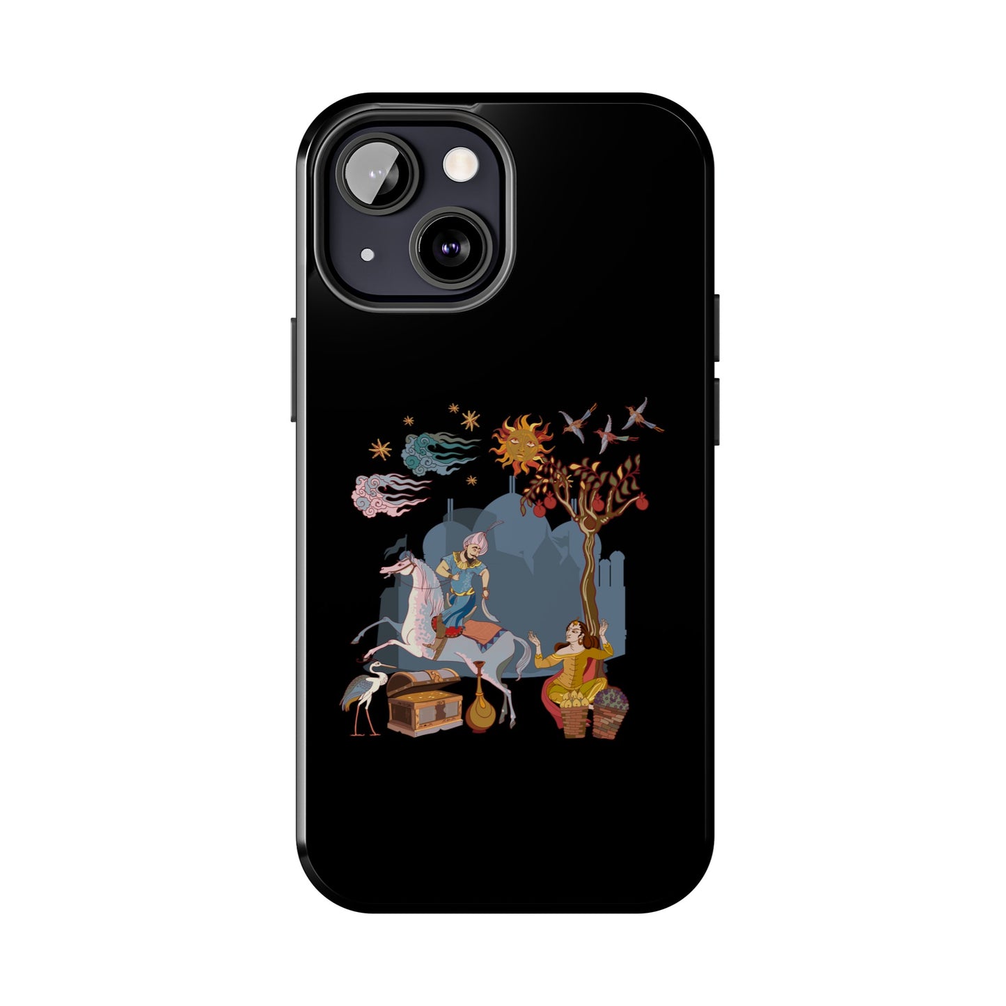 iPhone/Galaxy - Tough Phone Case with Persian Calligraphy Design  - Impact Resistant, TPU Lining, Polycarbonate Shell, Glossy Finish