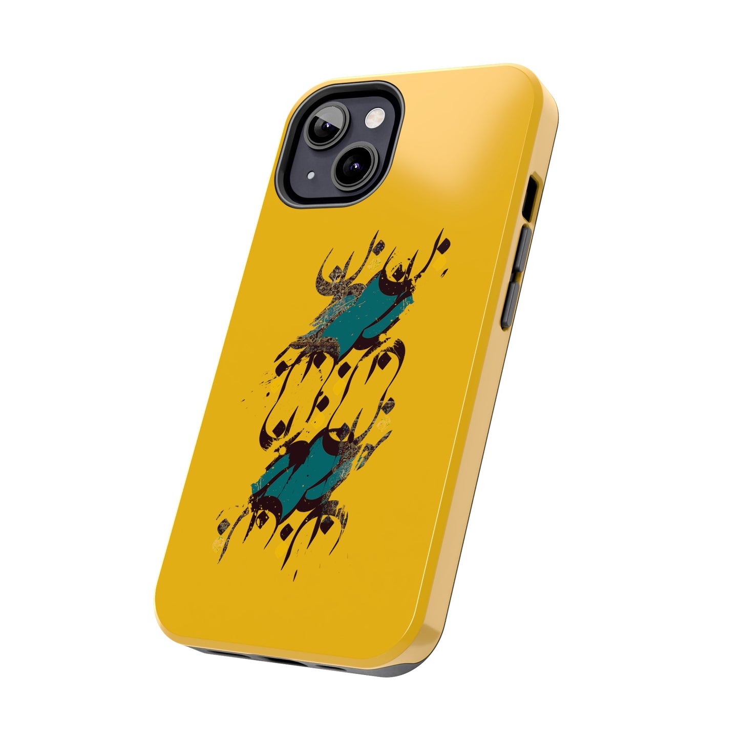 iPhone/Galaxy - Tough Phone Case with Persian Calligraphy Design - Impact Resistant, TPU Lining, Polycarbonate Shell, Glossy Finish