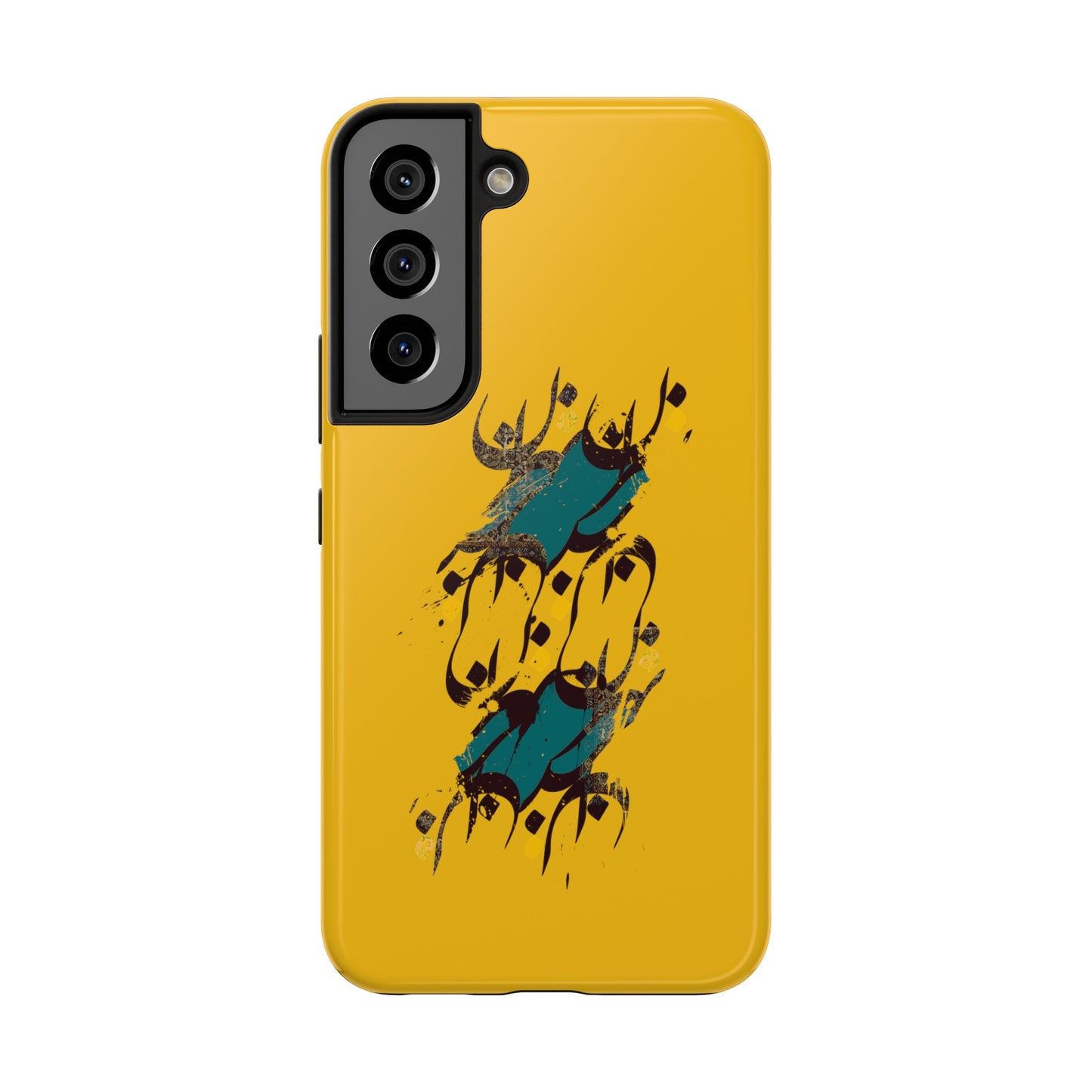 iPhone/Galaxy - Tough Phone Case with Persian Calligraphy Design - Impact Resistant, TPU Lining, Polycarbonate Shell, Glossy Finish