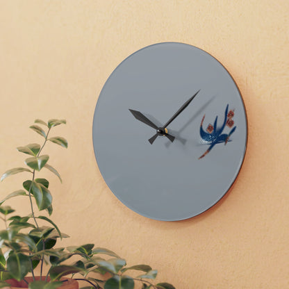 Durable Acrylic Wall Clock with Persian Calligraphy Design - Round & Square, Two Sizes, Easy Hanging Keyhole Slot