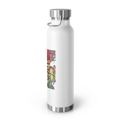 22oz Vacuum Insulated Stainless Steel Bottle with Persian Calligraphy Design - Double Wall, BPA Free, Spill-Proof, Scratch & Fade Resistant