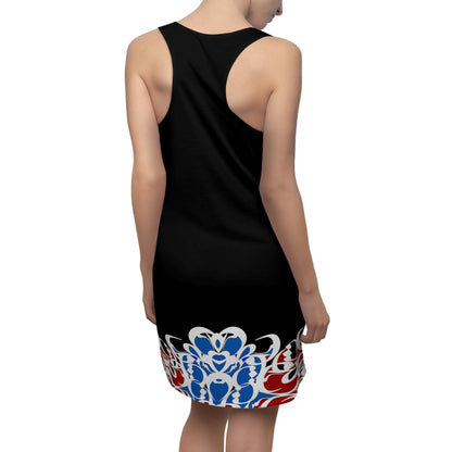 Women's Racerback Dress with Persian Calligraphy Design - Polyester, Lightweight, Sporty Fit