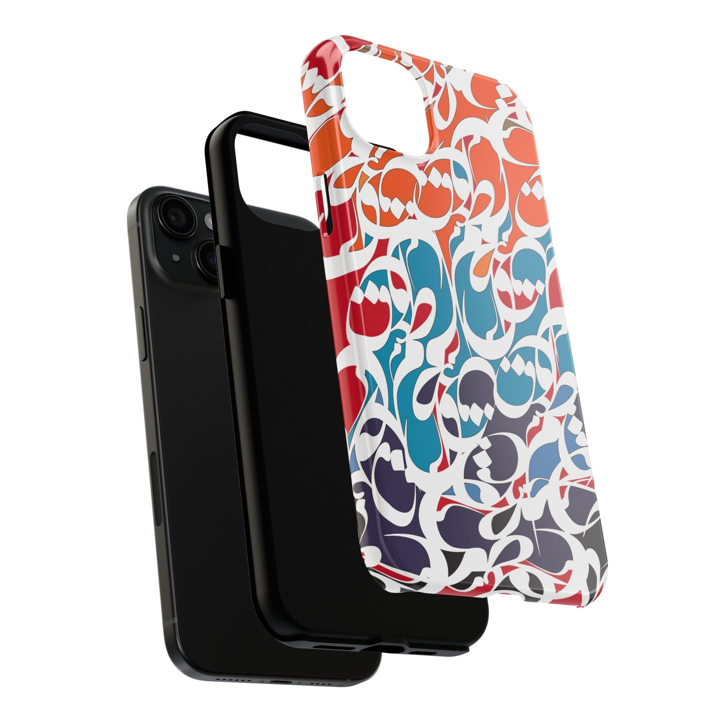 iPhone/Galaxy Tough Phone Case with Persian Calligraphy Design - Impact Resistant, TPU Lining, Polycarbonate Shell, Glossy Finish