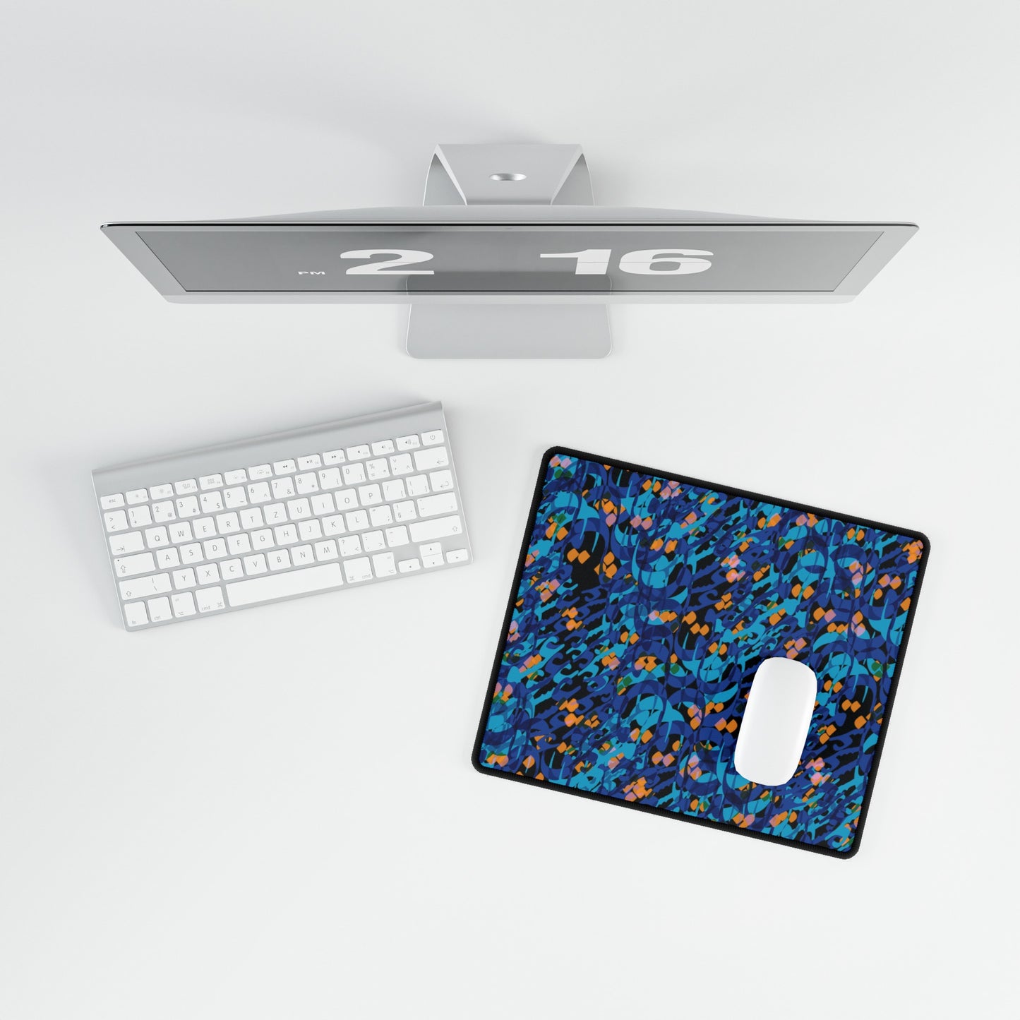 Desk Mat / Mouse Pad with Persian Caligraphy Design - Smooth Surface, Anti-Fray Edges, Supports Optical & Laser Mice