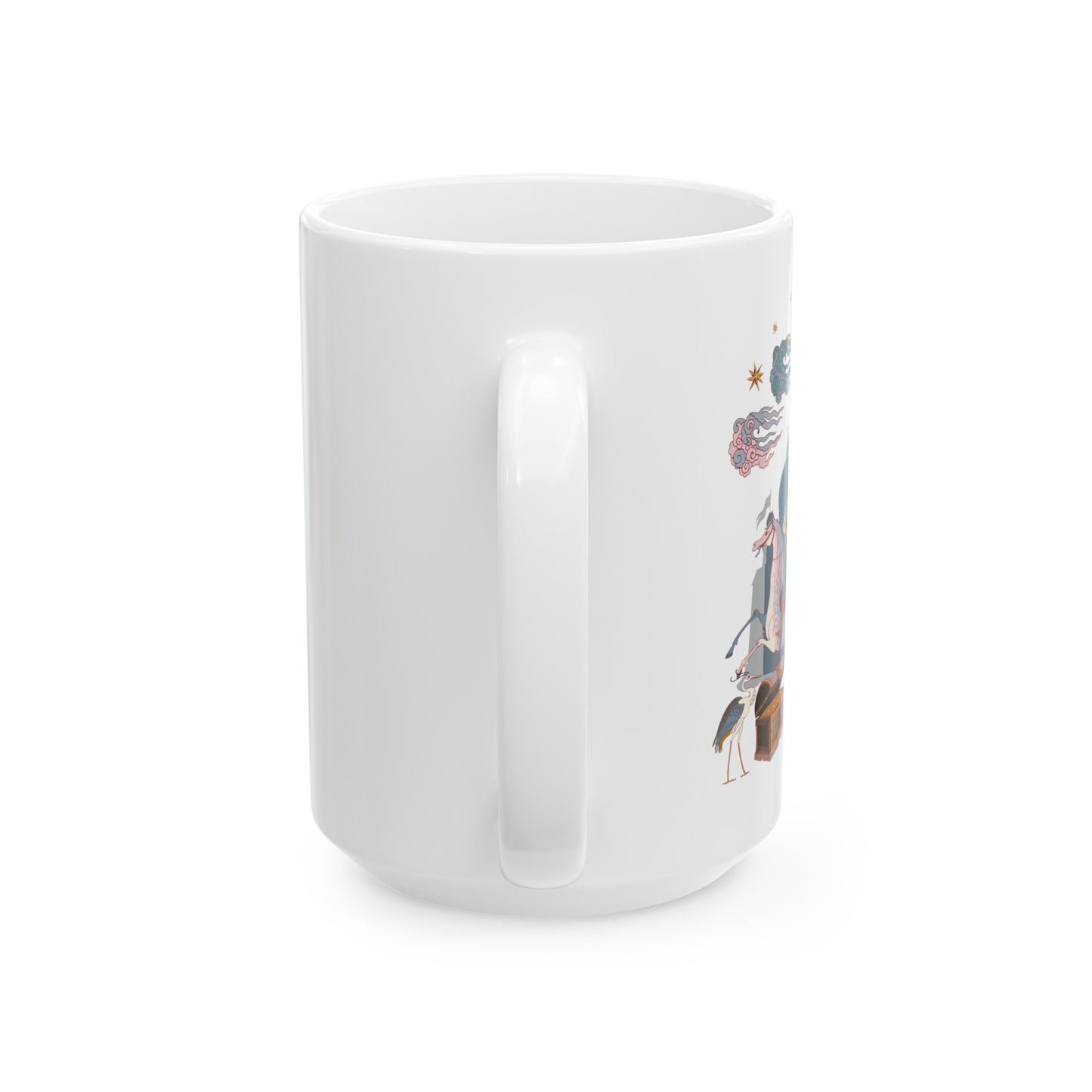 Durable Ceramic Coffee Mug with Persian Design - Vivid Print, BPA & Lead-Free, Microwave & Dishwasher Safe