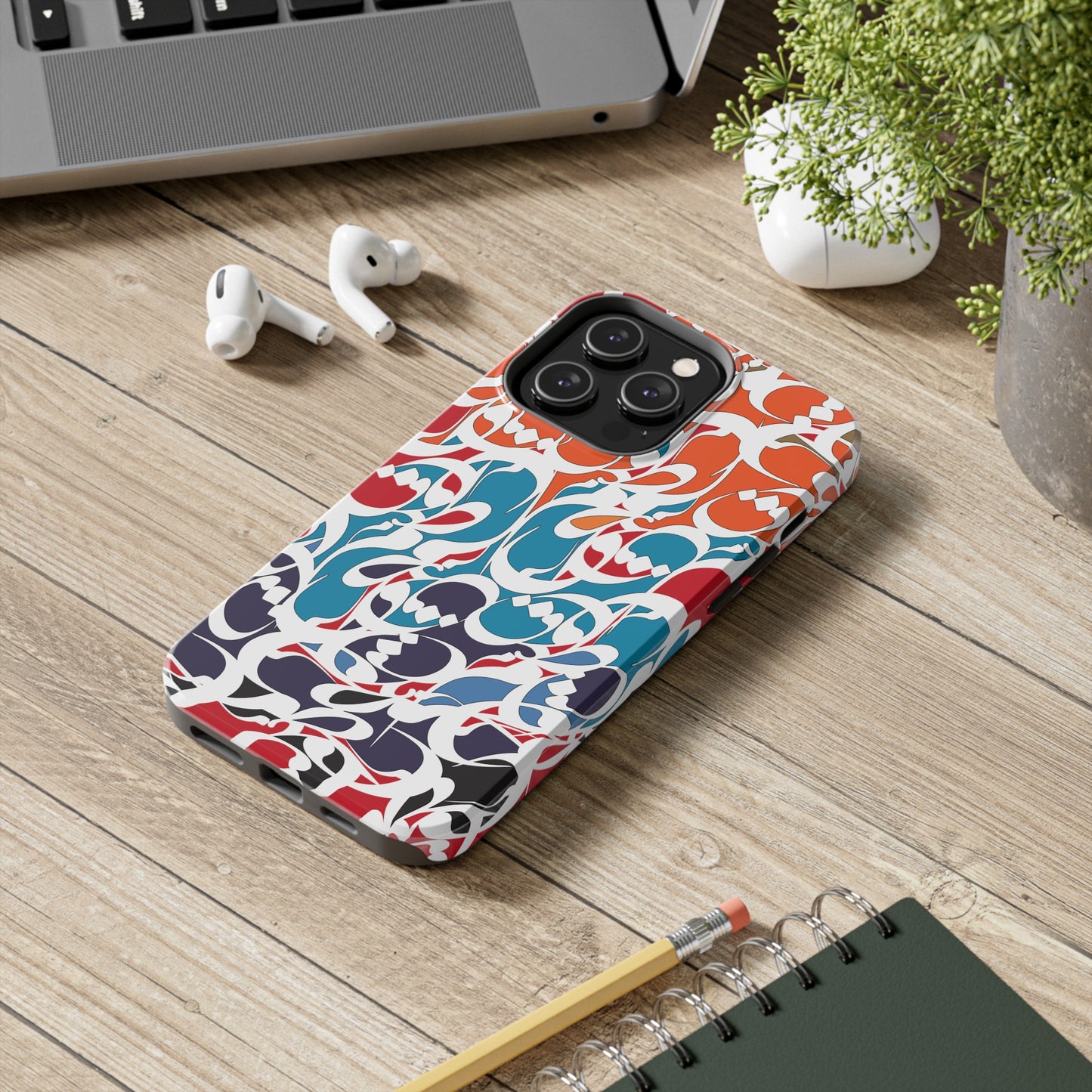 iPhone/Galaxy Tough Phone Case with Persian Calligraphy Design - Impact Resistant, TPU Lining, Polycarbonate Shell, Glossy Finish