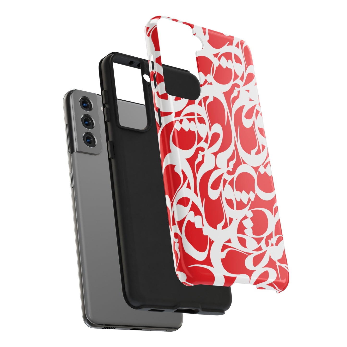 iPhone/Galaxy - Tough Phone Case with Persian Calligraphy Design - Impact Resistant, TPU Lining, Polycarbonate Shell, Glossy Finish