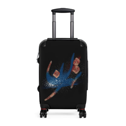 Polycarbonate & ABS Hard-Shell Suitcase with Persian Calligraphy Design - 360° Swivel Wheels, Telescopic Handle, Built-In Lock