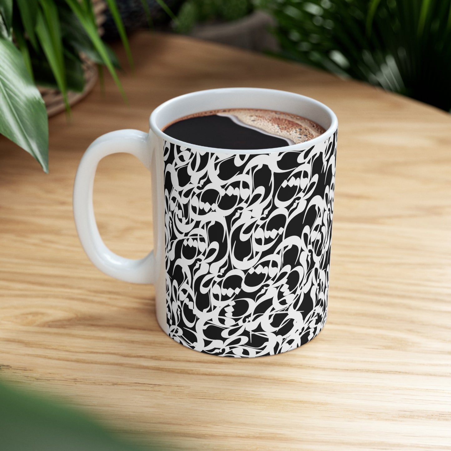 Durable Ceramic Coffee Mug with Persian Calligraphy Design - Vivid Print, BPA & Lead-Free, Microwave & Dishwasher Safe