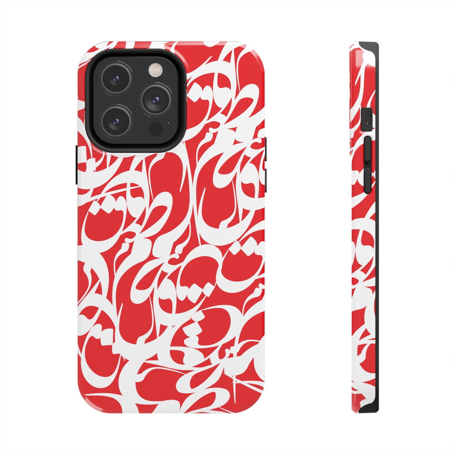 iPhone/Galaxy - Tough Phone Case with Persian Calligraphy Design - Impact Resistant, TPU Lining, Polycarbonate Shell, Glossy Finish