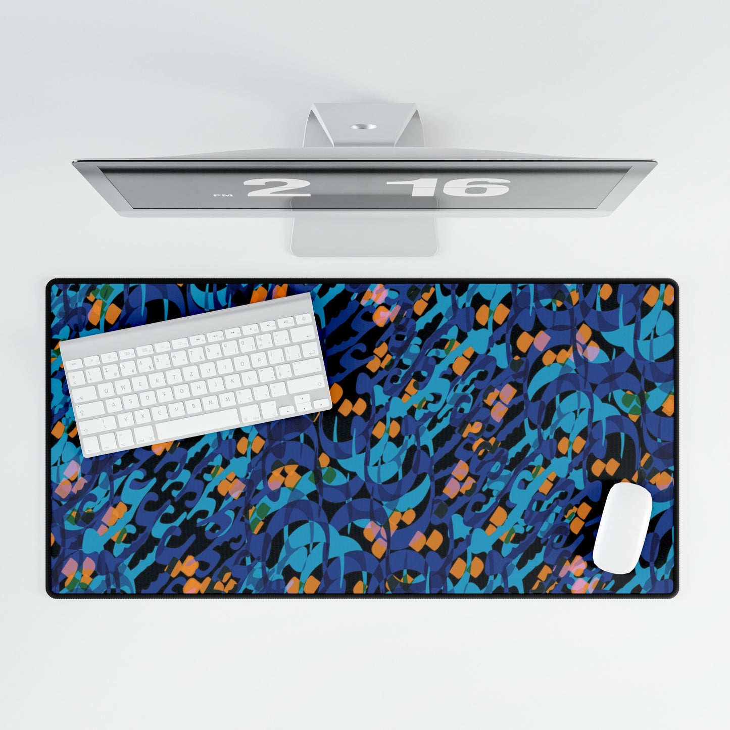 Desk Mat / Mouse Pad with Persian Caligraphy Design - Smooth Surface, Anti-Fray Edges, Supports Optical & Laser Mice