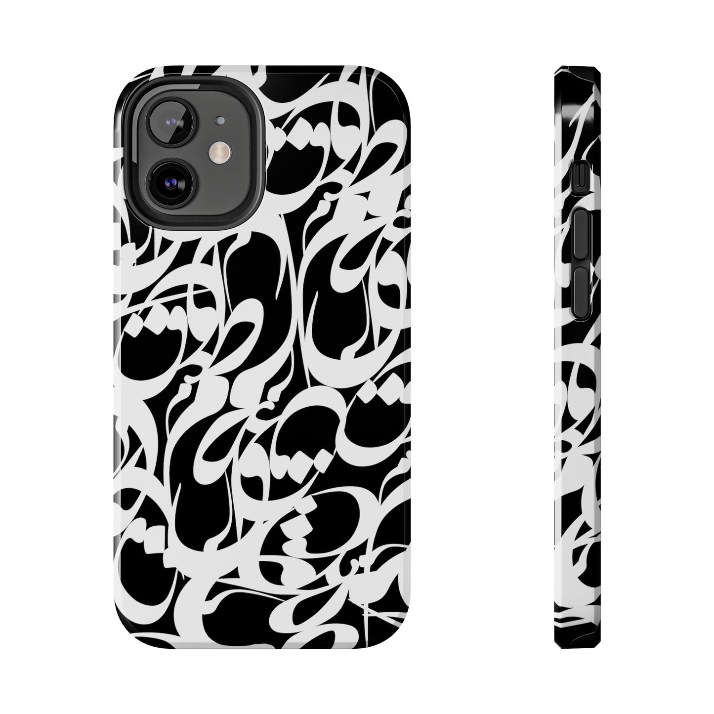 iPhone/Galaxy - Tough Phone Case with Persian Calligraphy Design - Impact Resistant, TPU Lining, Polycarbonate Shell, Glossy Finish