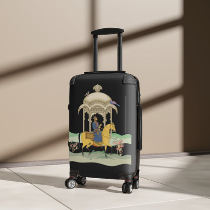 Polycarbonate & ABS Hard-Shell Suitcase with Persian Design - 360° Swivel Wheels, Telescopic Handle, Built-In Lock